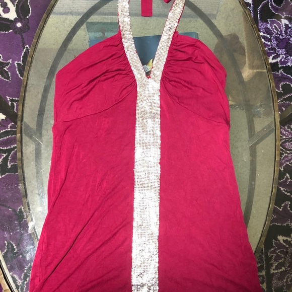 Sequence Burgundy Halter Top- Burgundy GUC - Picture 3 of 8